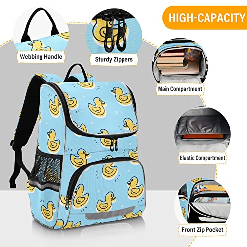Sletend Large Capacity Student Backpack Yellow Duck Boys And Girls School Book Bag 16 Inches, Multifunctional Computer Bag School Bag Travel Shoulder Bag #TOP3