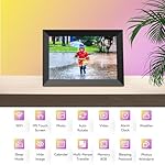 10.1 Inch WiFi Digital Picture Frame, 1280x800 HD IPS Touch Screen Cloud Smart Photo Frames, Auto Rotation, Wall Mountable, Share Photos Or Videos for Via APP - Image 2