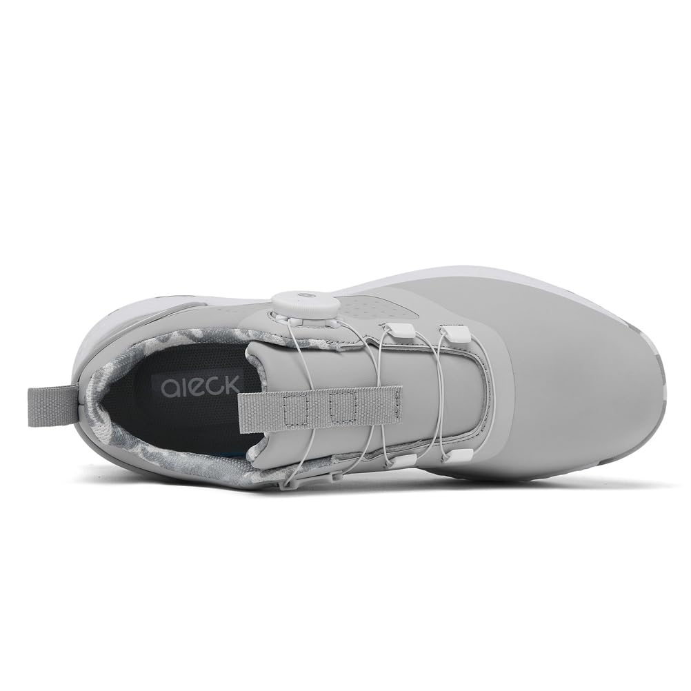 Zapatos De Golf para Mujer, Calzado De Golf De Cuero De Microfibra Zapatos De Golf Ligeros Impermeables Sin Clavos para Damas,Gris,35 EU