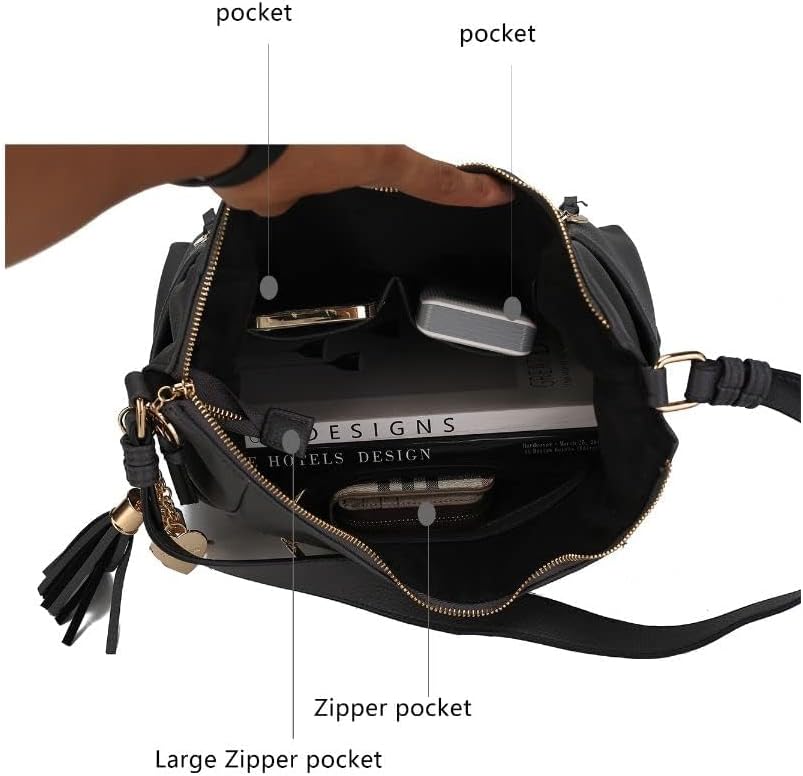 MKF Collection Shoulder Bag for Women, Vegan Leather Crossbody, Hobo Fashion Handbag Messenger Purse - Image 8