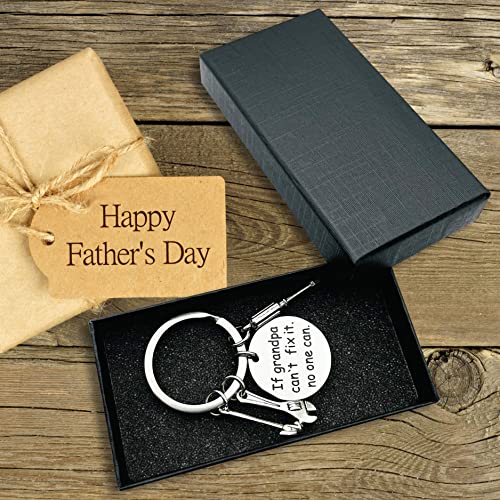 Father’s Day Gifts Grandpa Keychain From Grandson Granddaughter Dad Gifts Keychain For Easter Christmas Birthday Gifts Men (If Grandpa Can't Fix It, No One Can) #TOP5