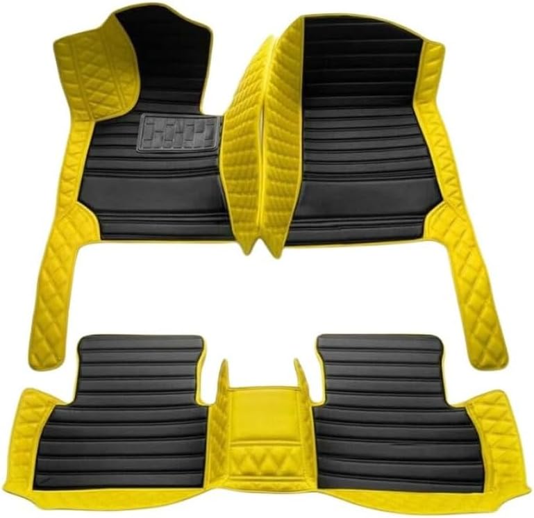 Luxury Leather Car Floor mats Custom Personalized Full Coverage car Floor mat for 99% of Cars. (Streak black2)