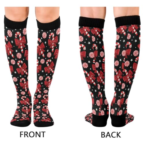 Image of Wusikd Halloween Black Cat Compression Socks for Women and Men Circulation Pumpkin Long Socks for Athletic Running 1
