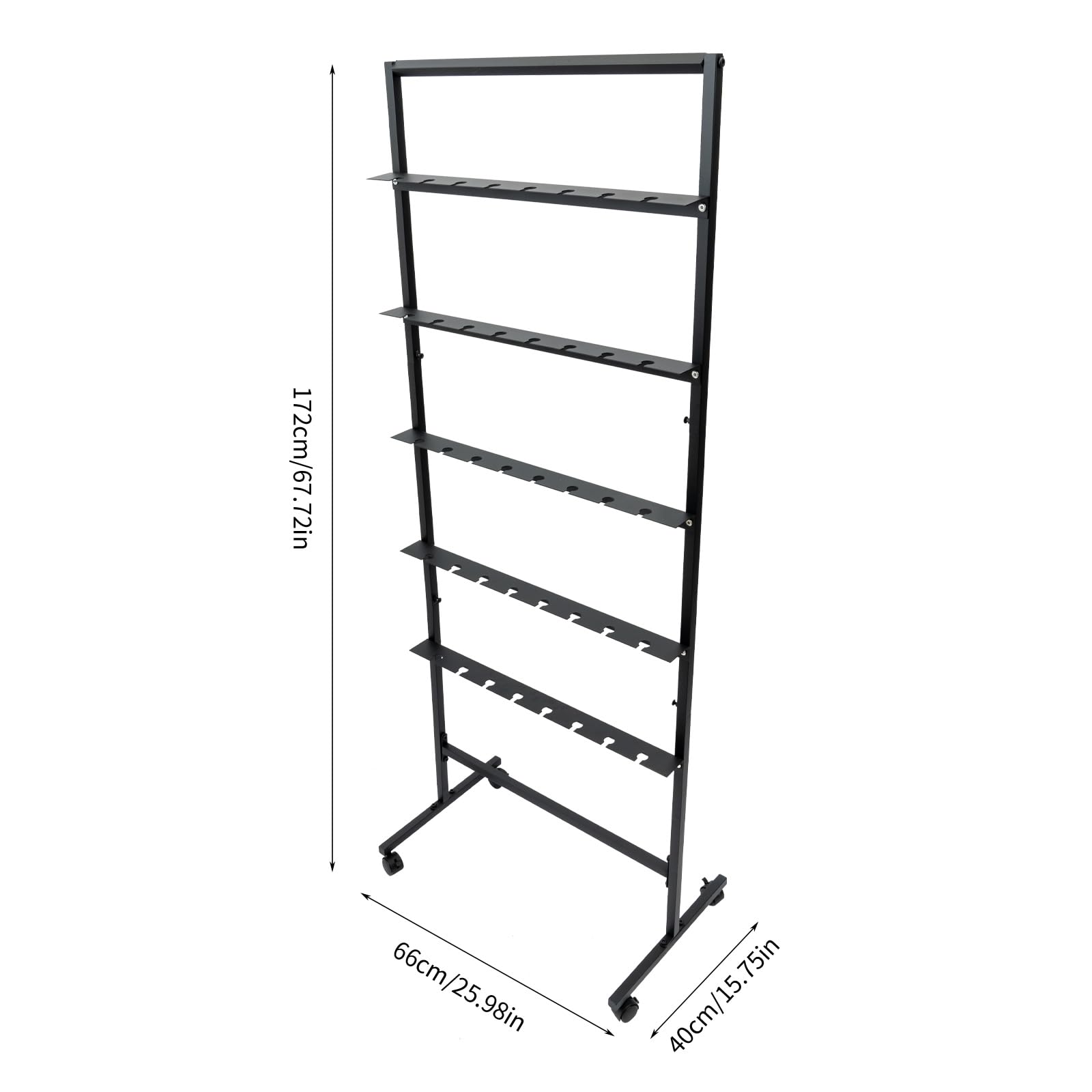 LuYuLTONG Champagne Wall Holder Hold 40 Glasses, 5-Tier Modern Metal Champagne Flutes Display Stand with 4 Lockable Wheels for Party, Wedding, Glasses (Black)