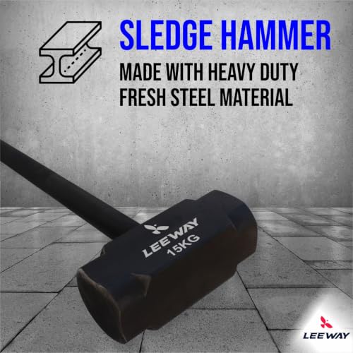 Image of LEEWAY 15 Kg Sledge Hammer for Strength Training, Gym Hammer, ClubBell, MaceBell for Full Body, Shoulder, Grip and Forearm Workout, Stretching Exercise Sledgehammer (Hammer, 15 kg)