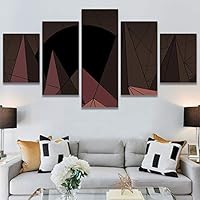 SIGNWIN 5 Panel Canvas Wall Art Modern Art Contemporary Dramatic Geometric Mixed Media Multicolor Patterns for Home Decorations Ready to Hang - 60