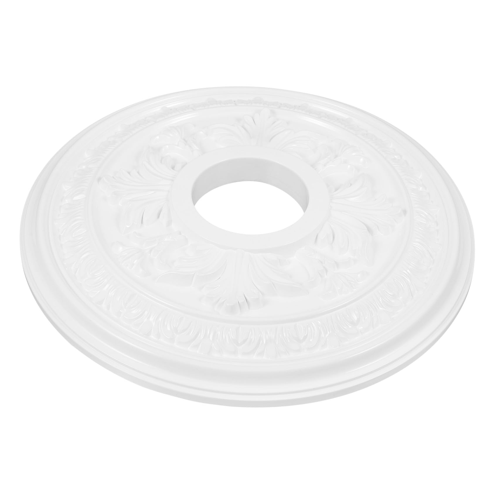 Médaillon de plafond PU Gatuida blanc rond vintage pour lustre