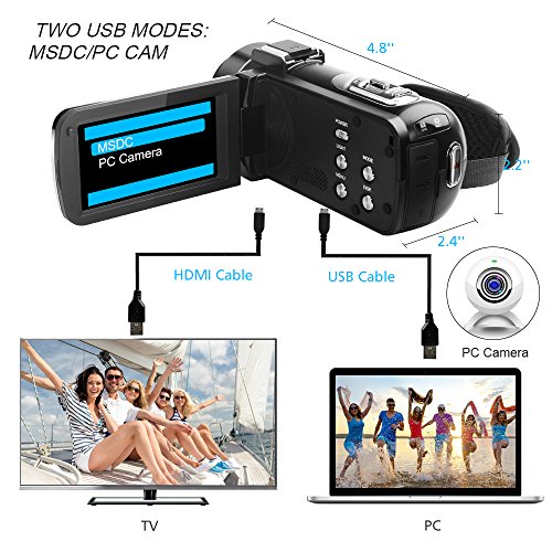 ORDRO FHD 1080P 30FPS Camcorder Night Vision Video Camera 3.0‘’IPS Digital Video Recorder Wi-Fi Camera with Microphone Wide-Angle Lens Hood Handheld Stabilizer 32G SD Card and 2 Batteries (HDV-Z20) - Thumbnail 5
