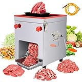 Goldtouch Edelstahl Fleischschneidemaschine,850W 220V Meat Slicer,150kg/h 3in1 Allesschneider,Scheiben,Streifen,Hack Zerteilen,für Fleisch,Fisch und Gemüse,für den Haushalt,Restaurant,Supermarkt