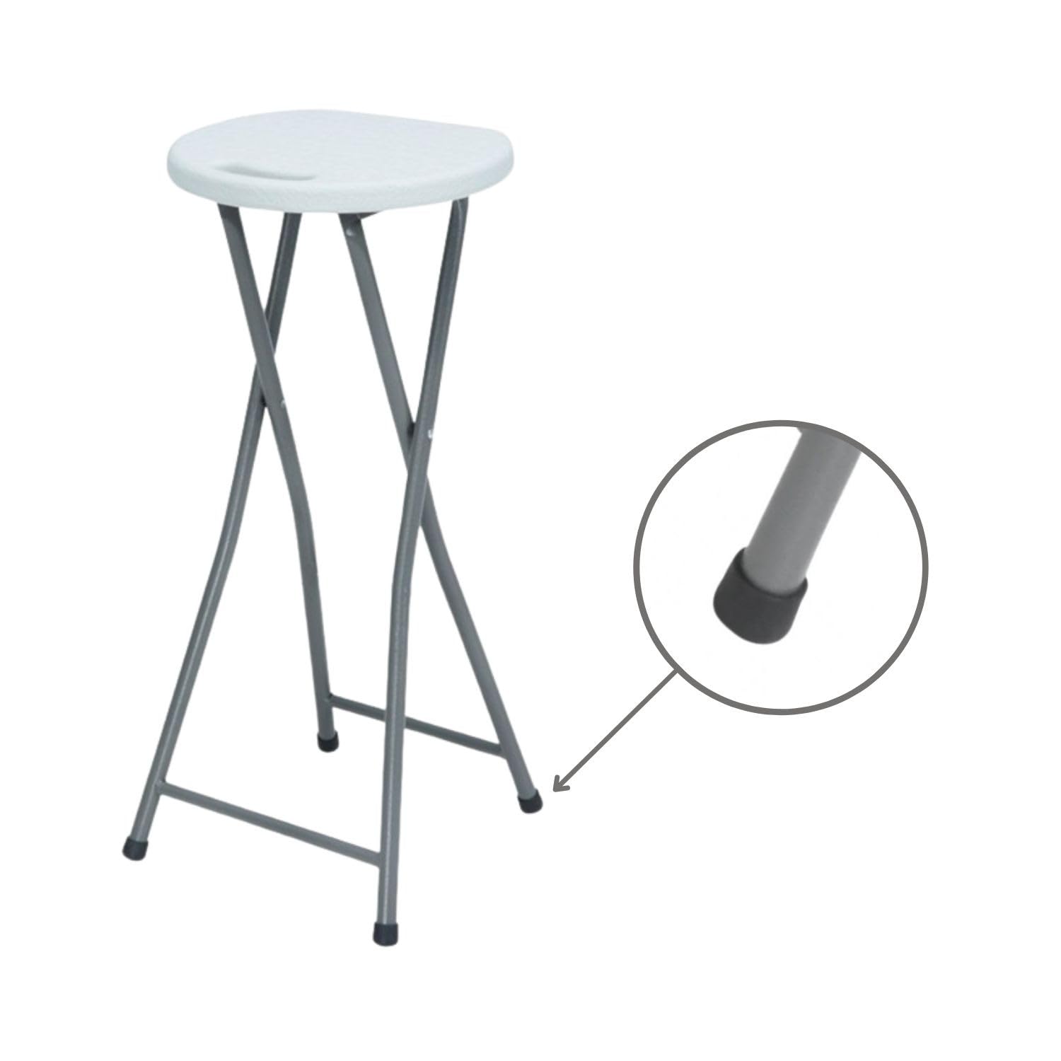 THINIA HOME Pack 2 Taburetes Plegables Alto Blanco 30x76cm