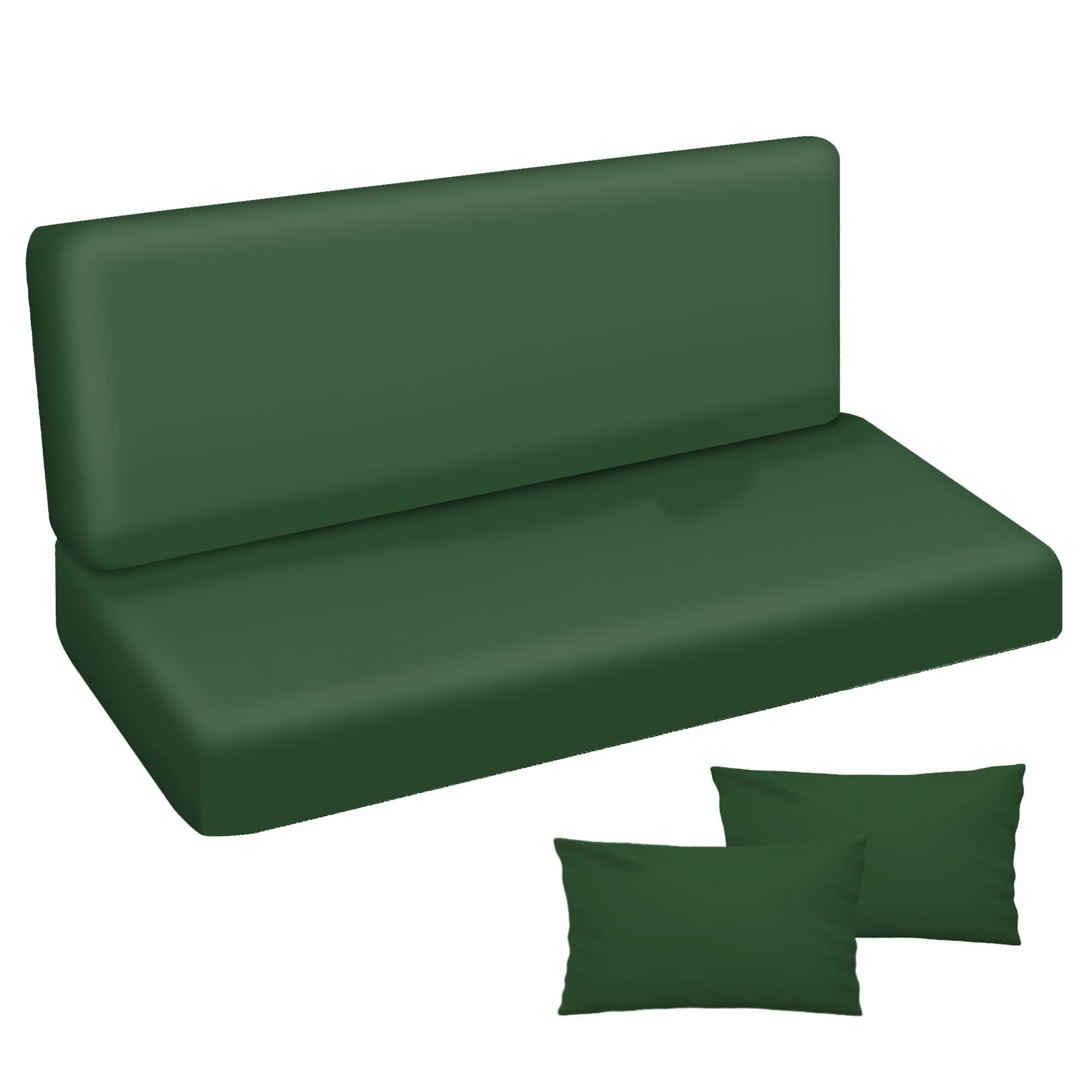 Cuscino da giardino 120x40 cm impermeabile per panca pallet grigio chiaro