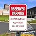 Reserved Parking with Custom Text Aluminum Sign - 12