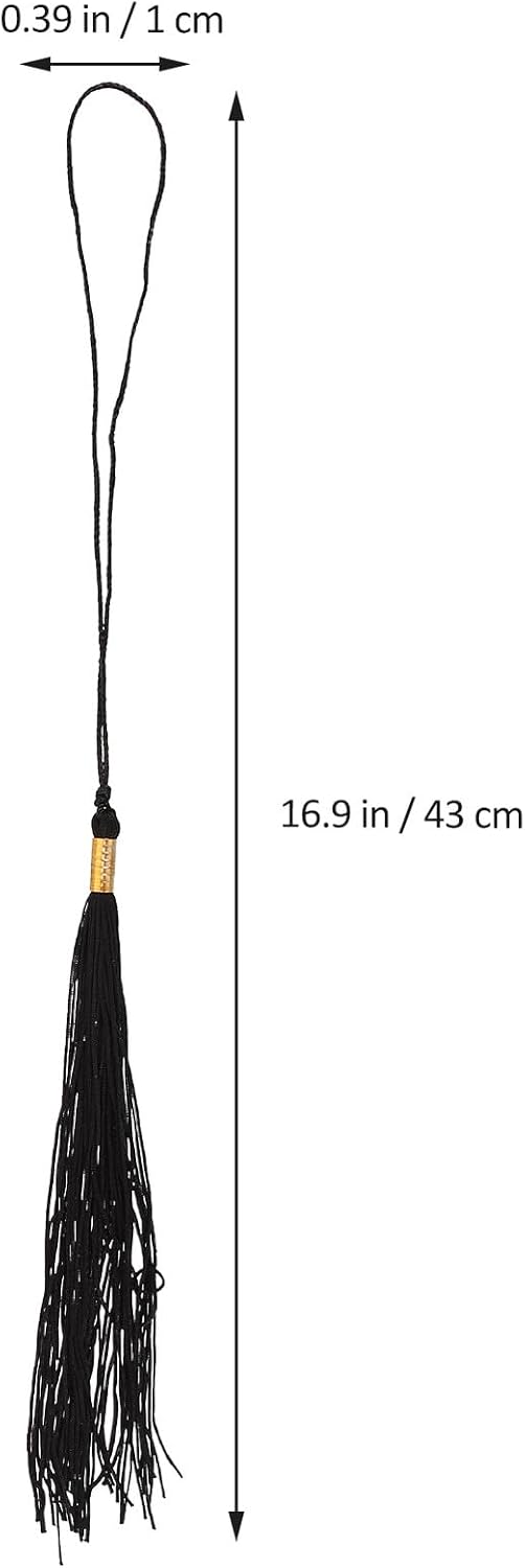3pcs Graduation Tassels Set for Academic Caps with Large Red, Yellow, and Black Colors, Handmade Graduation Cap Decorations for Ceremony and Party Accessories
