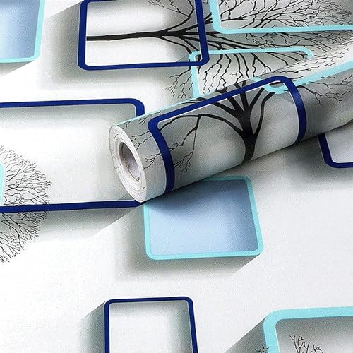 Image of Classics Pattern Peel and Stick Home Wallpaper, PVC Self Adhesive Wall Decor Wallpaper for Living Room, Hall, Restaurant (300 cm x 45 cm) (3D Square)
