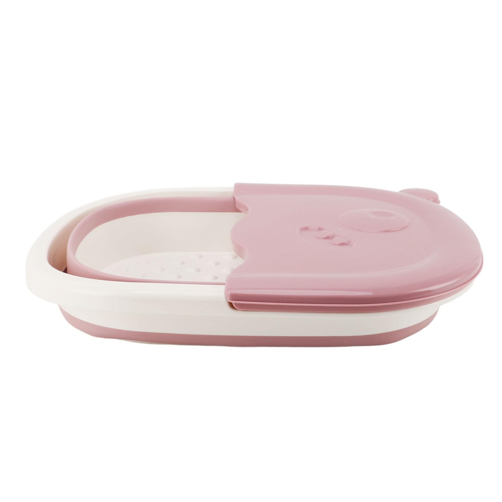 Jeanoko 1PCS Collapsible Foot Bath Basin for Soaking Feet, Foldable Foot Soak Tub with Massage Acupoints and Handles, Portable Foot Spa for Travel Camping,39x30x17cm (Pink)