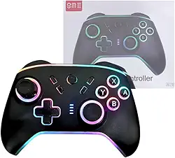 Controle Gamer Sem Fio Bluetooth 2.4G, Compatível com Android/Windows/PS3/PS4, Preto