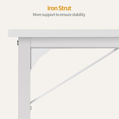 Miniatura 5 de CubiCubi Escritorio para computadora de 63 pulgadas, mesa de estudio para oficina en casa, escritorio de PC de estilo moderno y simple, marco de