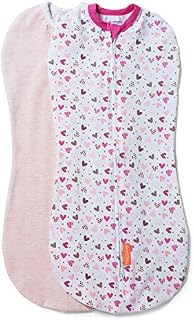 SwaddleMe Pod - Small/Medium, 2 Pack, I Heart You, 0-3 Months