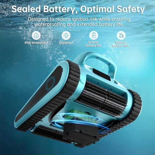 NexTrend (2025 New) Cordless Robotic Pool Cleaner, Smart Navigation, 150min Runtime, 180W Powerful Suction, Cleans Floor Walls Waterline Up to 2,050 sq.ft, Automatic Pool Vacuum for Inground & Above - Thumbnail 6