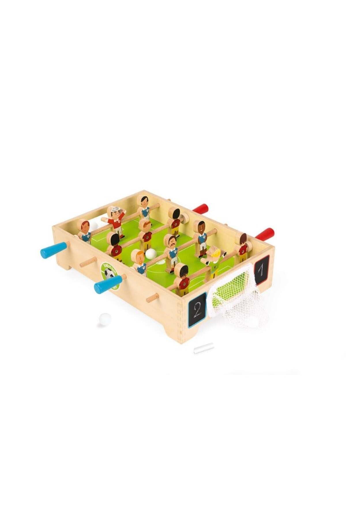 Janod - Mini Futbolín de Mesa en Madera Champions - Desde 3 años, J02070, Multicolor