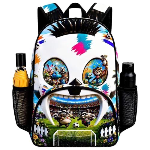 Image of Cute Backpack Soccer Lover Backpack Soccer Fan Gifts,Unique gifts Cartoon Animal Travel Bookbag 17.3inch College backpack daypack for Sport Laptop work travel camping