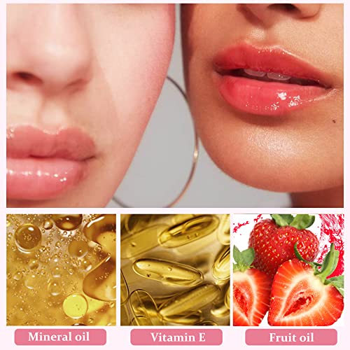 Nvleptap Lip Oil Plumping Hydrating Lip Glow Oil,Long Lasting Non Sticky Clear Lip Gloss,Lip Oil Tinted Lip Balm Lip Oils For Lip Care And Dry Lips (Strawberry) #TOP5