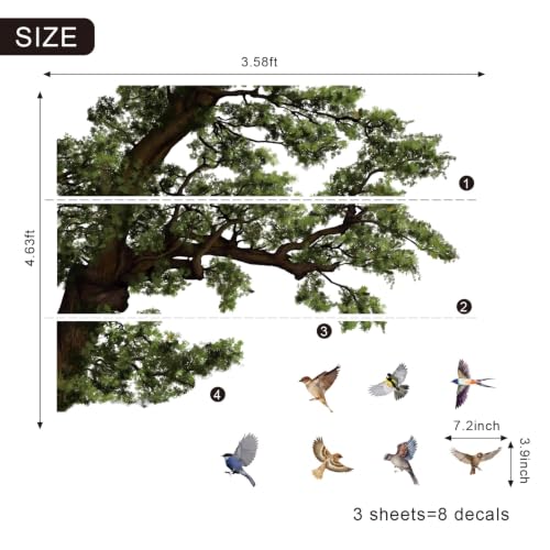 Astrkiz 5.9 Ft x 4.0 Ft Dark Oak Tree Wall Decals, Oversized for Teen Room by astrkiz - Used condition - Image 4