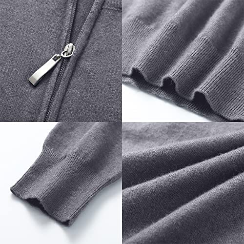 Aiyino Men's Quarter Zip Up Long Sleeve Sweaters Slim Fit Lightweight Mock Neck Pullover Casual Polo Sweater4