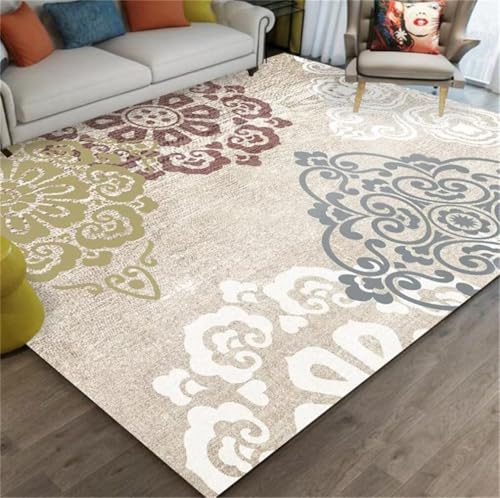 Tapis doux et confortable XXL kaki de sol pour bébé et salon 200x300cm