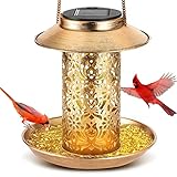 FANFX Solar Bird Feeders for Outside Hanging-Metal Waterproof Outside Wild Bird Feeder-Cardinals Fee