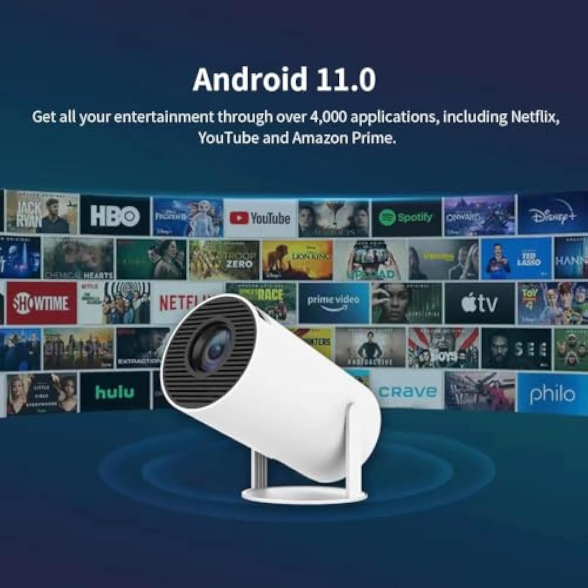 Android 5G WiFi Projector, 4K Support