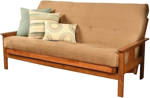 Miniatura 4 de Kodiak Furniture Colchón futón de tela de lino de tamaño completo en azul aguamarina, marco no incluido