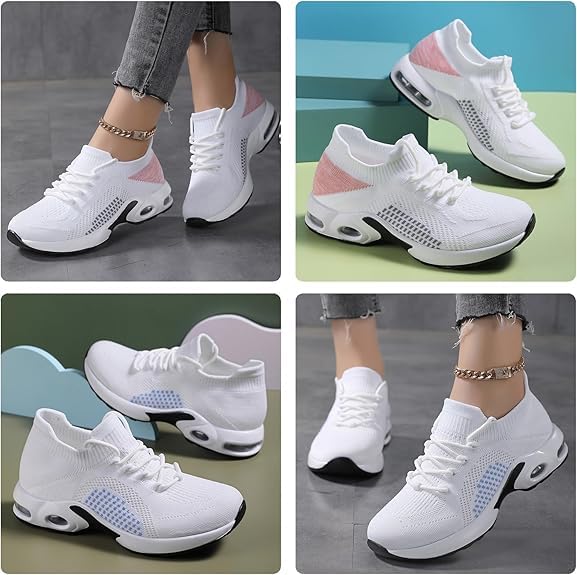 Women's Platform Sneakers Comfortable Walking Shoes - Memory Foam Insole, Lightweight Breathable Mesh, Fashion Lace Up Casual Shoes (Women Sizes) 解析:4