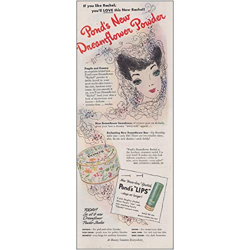 RelicPaper 1942 Ponds Dreamflower Powder: If You Like Rachel, Ponds Print Ad