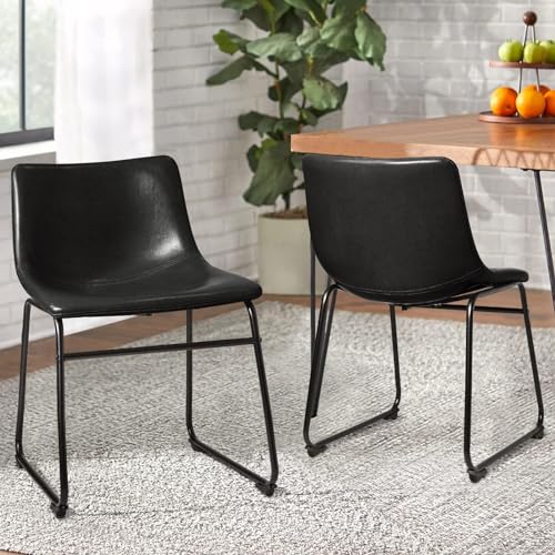 Image of Waleaf Dining Chairs Set of 4, 18 inch Faux Leather Counter Height Bar Stools
