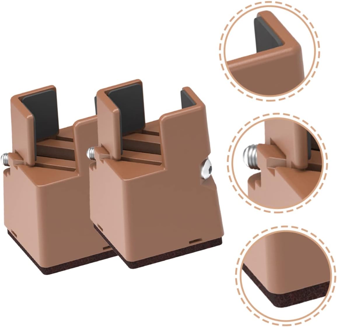 Mobestech Adjustable Bed Risers 5cm Height 2pcs Heavy-Duty Furniture Risers for Desk Legs Couch and Bed Frames for Storage and Comfort