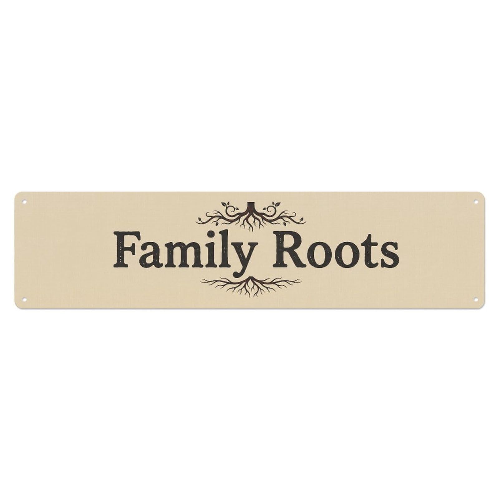 Family Roots Deep Foundation Metal Tin Skinny Sign Plaque Wall Decor for Cafe, Club Bar, Office, Home Garden Metal Poster 4x16Inch
