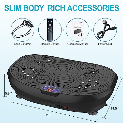 AXV Vibration Plate Exercise Machine Whole Body Workout Vibrate Fitness Platform Lymphatic Drainage Machine for Weight Loss Shaping Toning Wellness Home Gyms Workout by AXV - Image 6