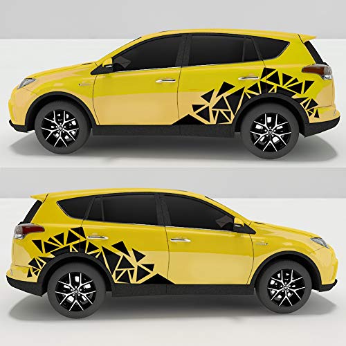 Image of 2 Pieces Triangle Car Decals Vinyl Decal Car Graphics DIY Car Body Sticker, Black