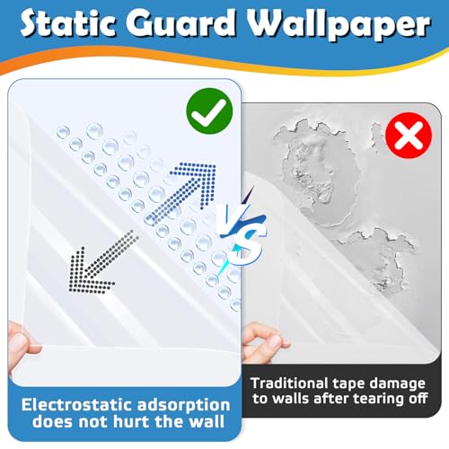 KXVXXV Klar Elektrostatische Wandschutzfolie 40 × 200 cm, Wandschutz Klebefolie Transparent, Spritzschutz Wand Schutzfolie für Wände, Küche, Möbel, Büro, Schule