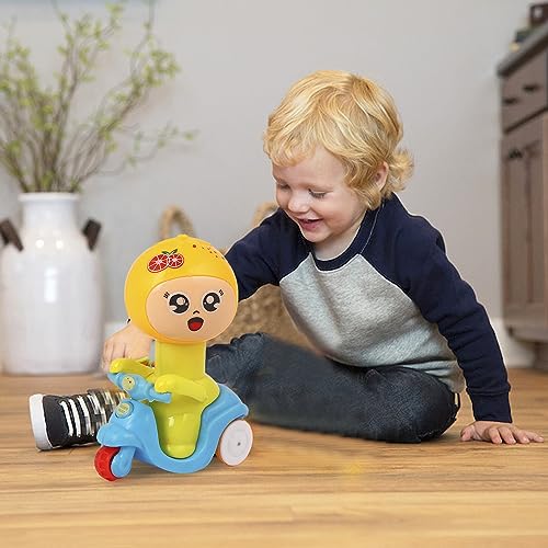 Image of Asian Portable Plastic Cocomelon Press N Go Friction Scooter for Kids Pack of 1 Orange | Baby & Toddlers Toys 6 Months - 5 Years