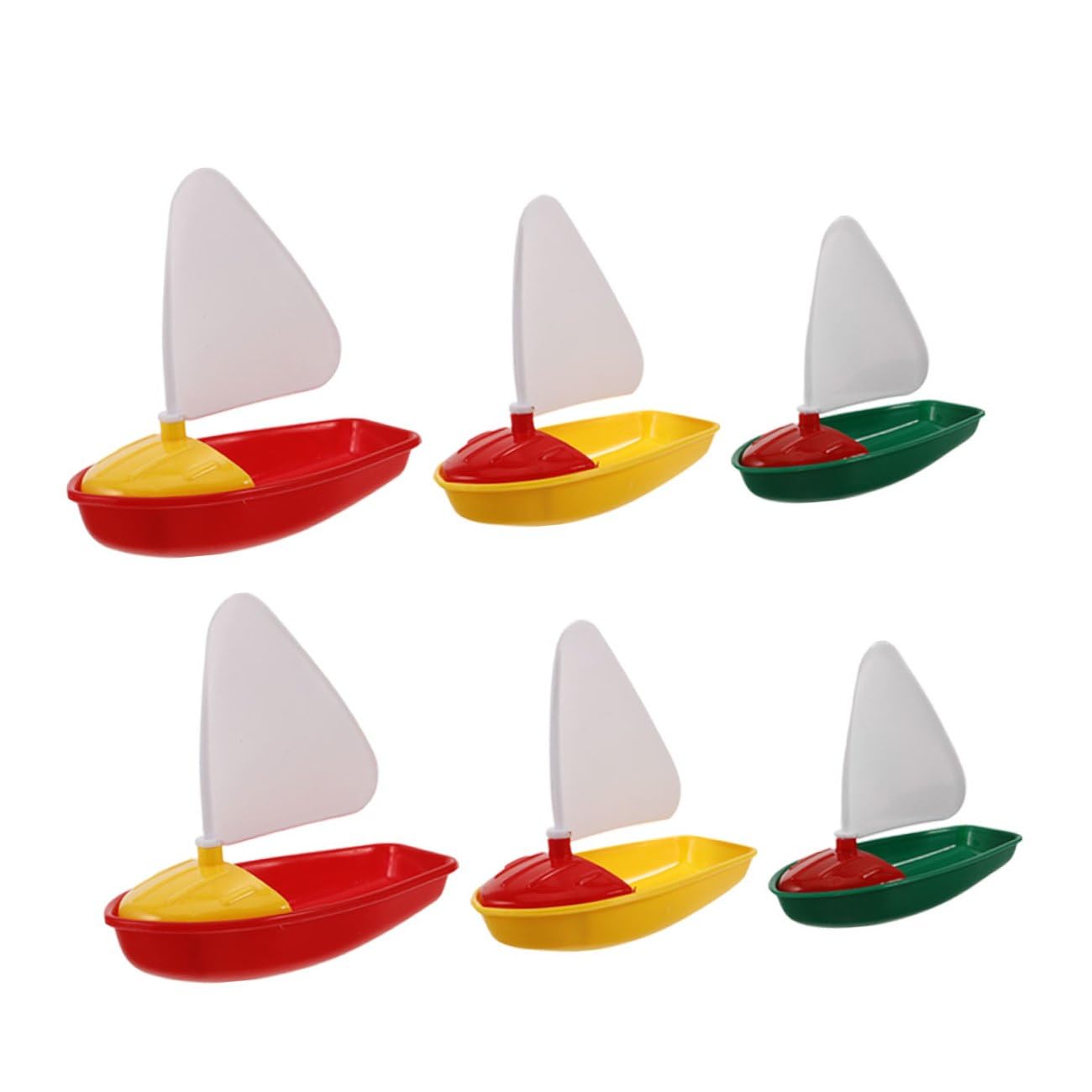 UPKOCH 6pcs Sailing Boat Set Plastic Mini Sailboats with Large, Medium, Small Boats, Floating Bath and Beach Water