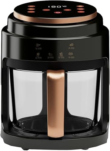 Freidora de aire 4L - Horno digital con temporizador de control de temperatura y cesta desmontable para freír asado y hornear parrilla amarillo