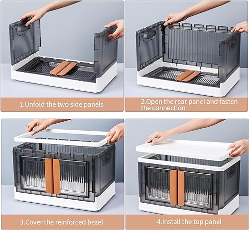 Image of Cupborad For Cloth|Toys|Book|Shoes Storage Oragnizer Multiuse Office Kitchen Fodable Storage Box Pack Of (3, DubleDoor)