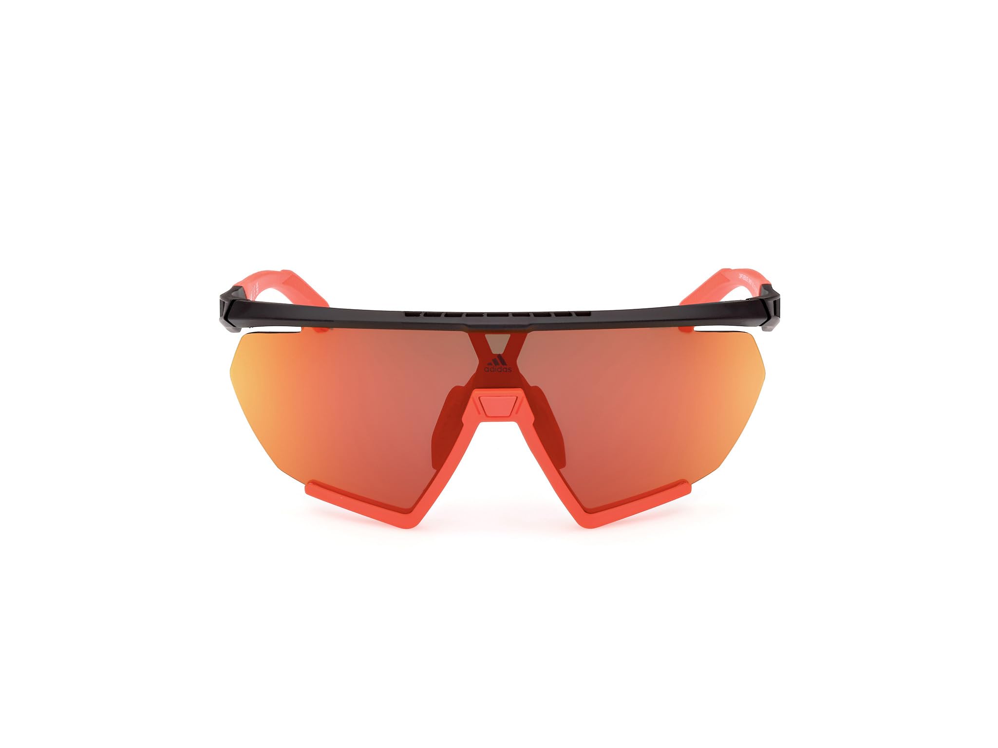 adidas Sport SP0071 Sonnenbrille Herren, Sportliche Dünne Leichte Sonnenbrille, Geometrische Linsenform, Inklusive Etui, Roviex Verspiegelte Gläser, Schwarz