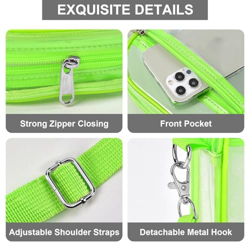 Image of Fibrdoo Clear Crossbody Purse Bag, Clear Bag Stadium Approved with Front Pocket for Concerts Sports Festivals