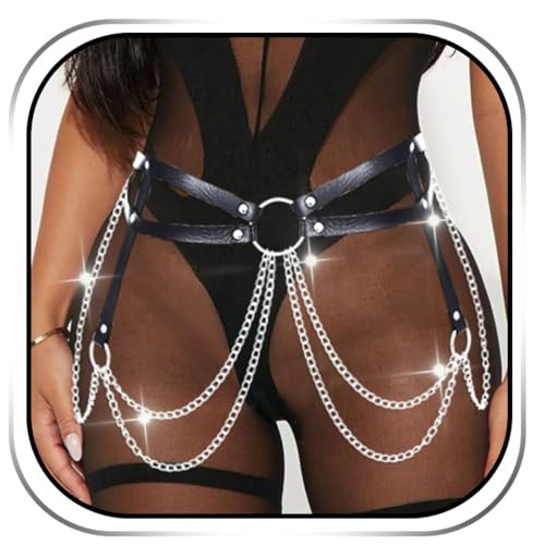 REETAN Rave Waist Chain Belt Punk Black...