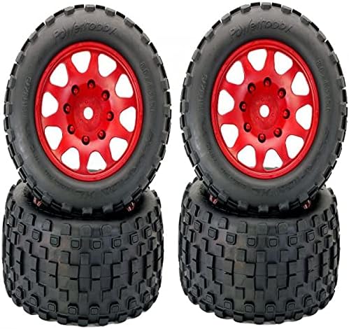 Power Hobbies Powerhobby Scorpion XL Belted Tires/Viper Wheels RED (4) Compatible with : Traxxas X-Maxx 24mm HEX