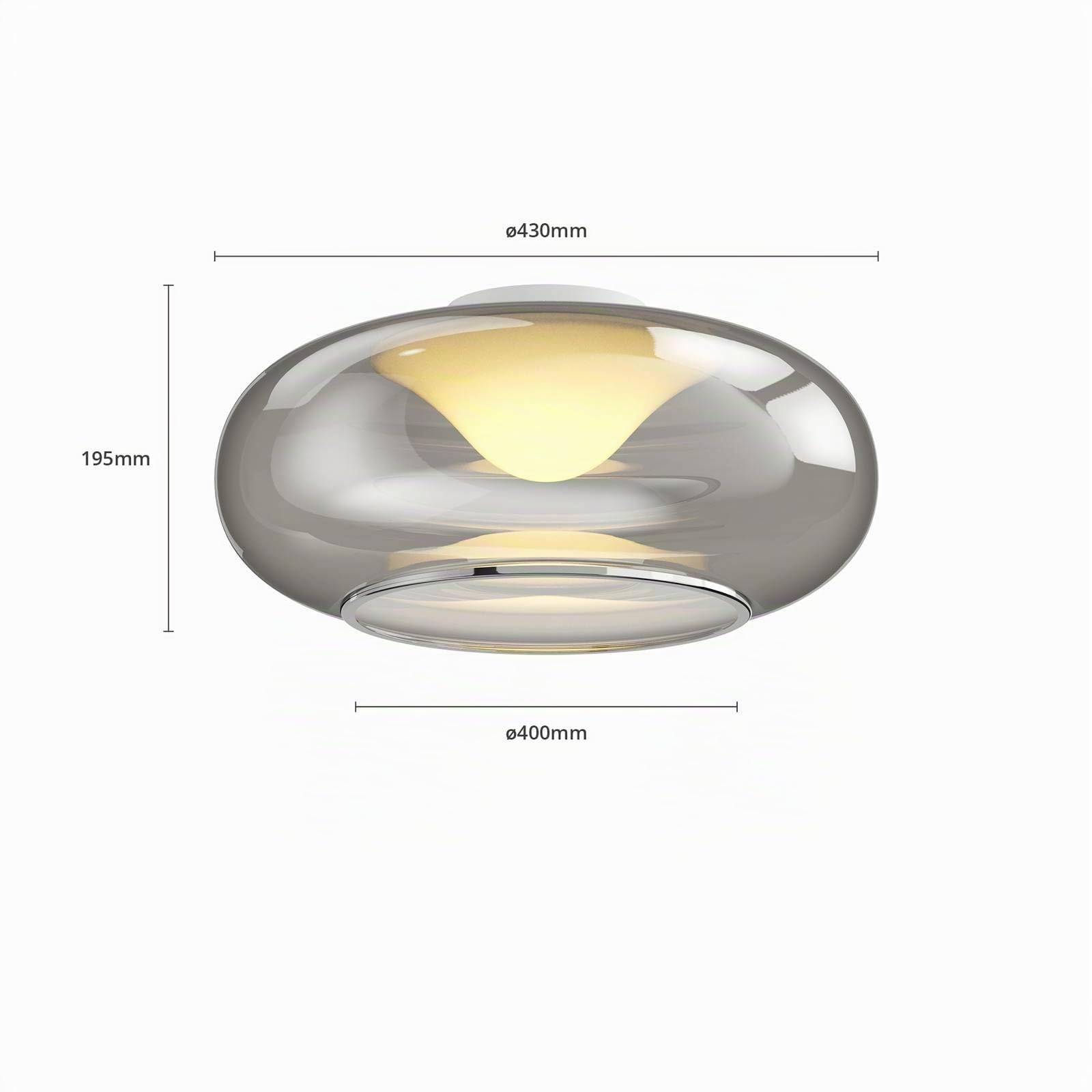 Lucande Plafoniera LED (Moderno) colore Grigio, in Vetro ad es. Cucina lampadina inclusa lampada plafoniera