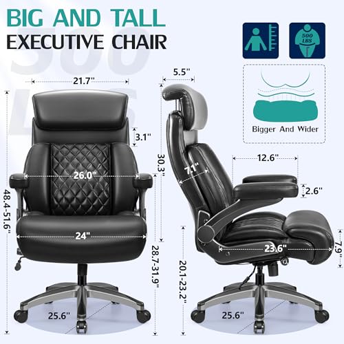 HeroSet 500lb Executive Office Chair with Lumbar Support thumbnail 4